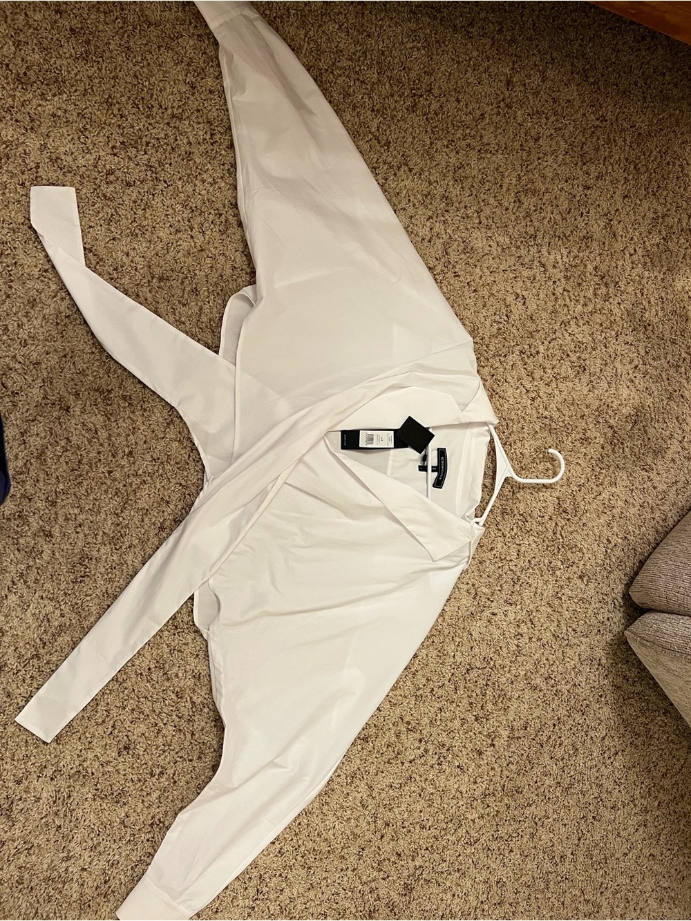 BCBGMAXAZRIA Optic White Wrap Blouse Tie Waist Top S NWT